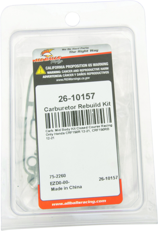 Honda CRF150R Carburetor Gasket Kit - All Balls Racing - Mid Body/Jet Block - `12-`23